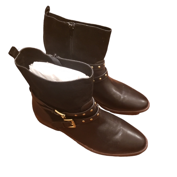 Coach leather and suede black boots size 11 - Picture 1 of 5